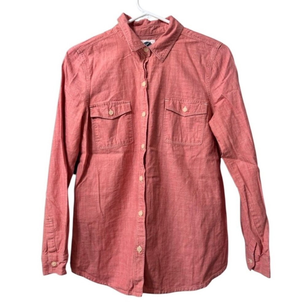 Old Navy Women Size Small Long Sleeve Button Down Shirt Cotton Preppy Classic